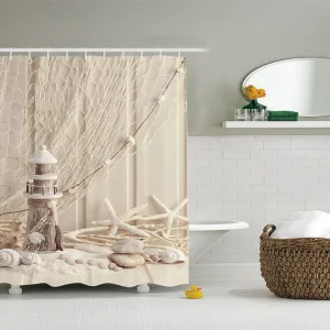 Rideau De Douche Coquillage Beige