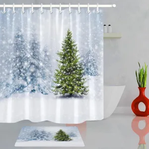 Rideau De Douche Foret Neige