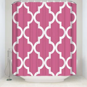 Rideau De Douche Géométrique Rose