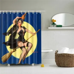 Rideau De Douche Pin Up D'halloween