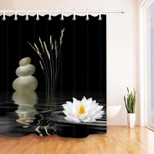 Rideau De Douche Zen Noir