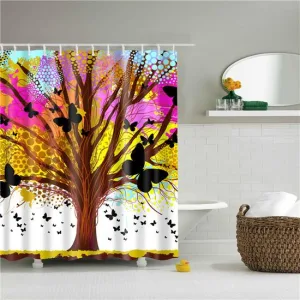 Rideau De Douche Arbre Coloré