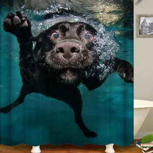 Rideau De Douche Chien Nageur