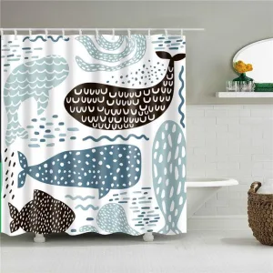 Rideau De Douche Dessin De Baleines