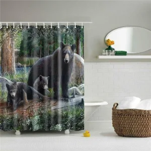 Rideau De Douche Famille D'ours