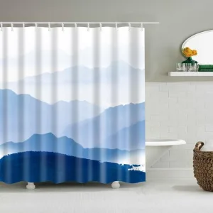 Rideau De Douche Motif Montagne