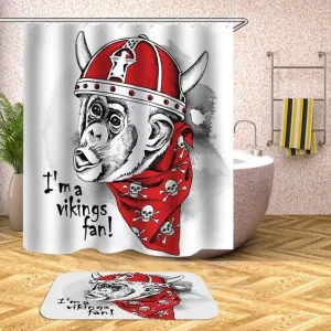 Rideau De Douche Singe Viking