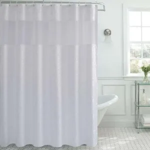 Rideau De Douche Textile Blanc