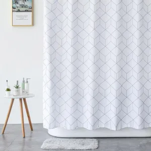 Rideau De Douche Tissu Blanc