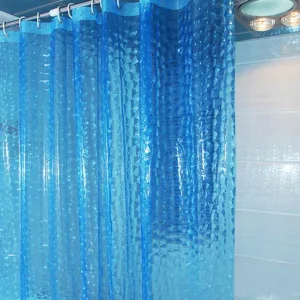 Rideau De Douche Transparent Bleu