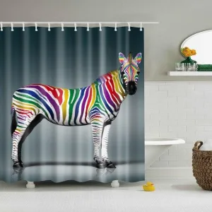 Rideau De Douche Zèbre Multicolore